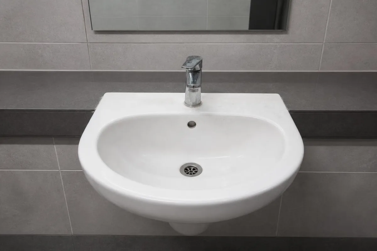 Water marks around a basin found during a commercial cleaning inspection